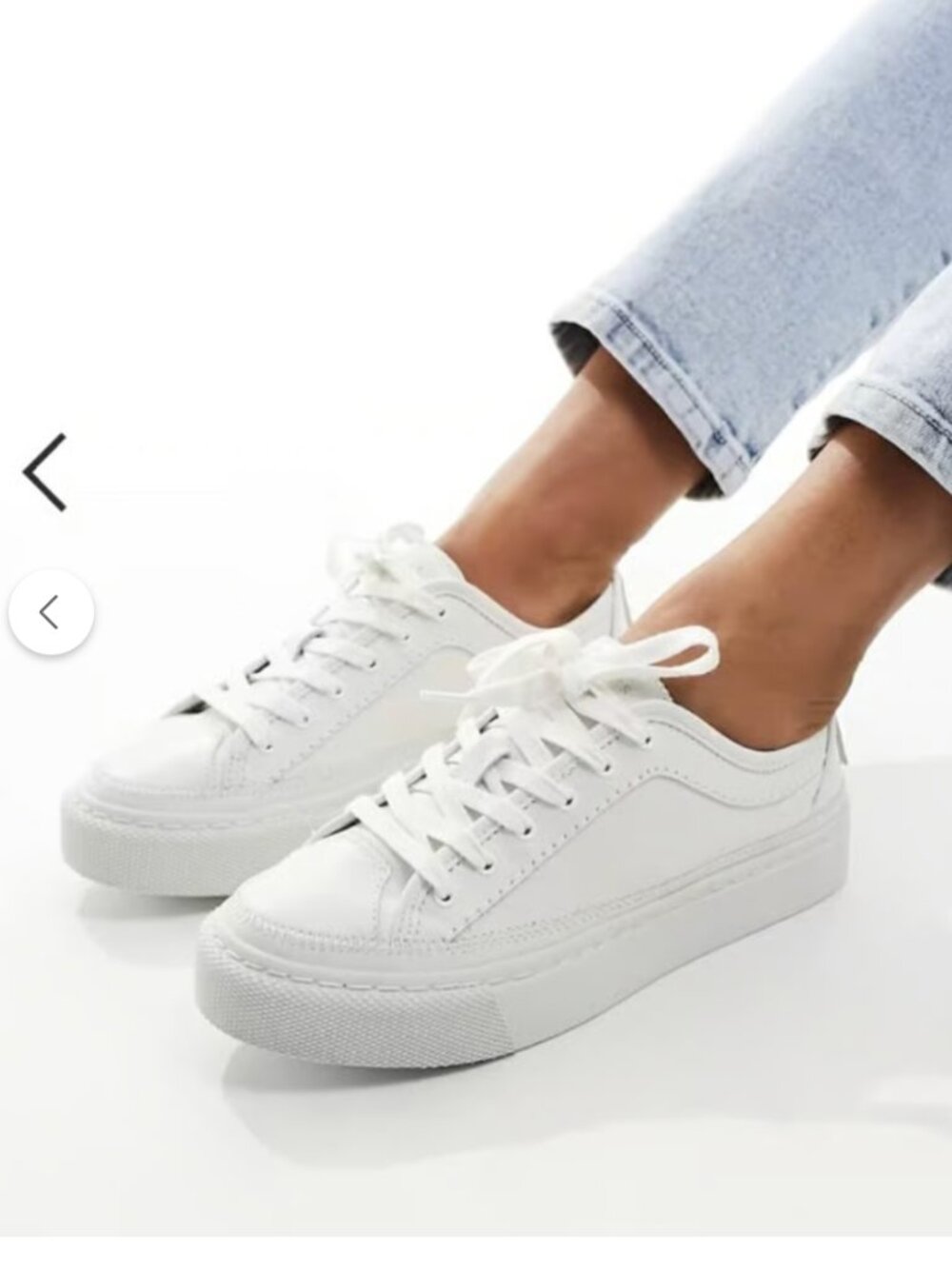 All Saints Milla Leather Chunky Sole Sneakers in White